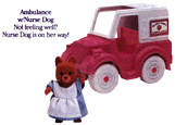 Nurse Dog with Ambulance